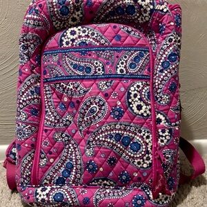 Pink Paisley Quilted Backpack